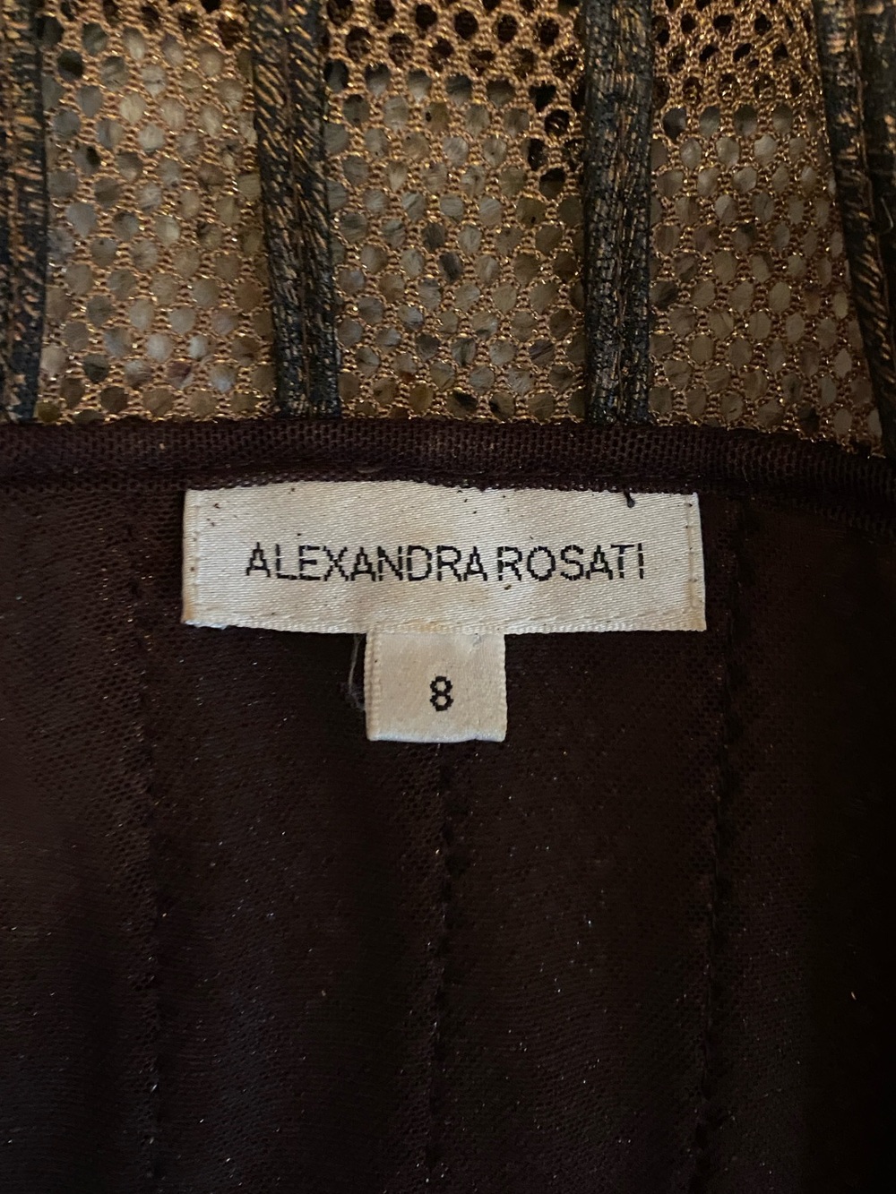 Alexandra Rosati Brown Mesh-Trim Jacket (Size 8) - Picture 5 of 9